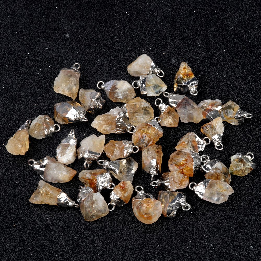 1797-Acessórios de jóias DIY de ametista natural dourado áspero com bainha de otimização irregular (cabeça de prata)