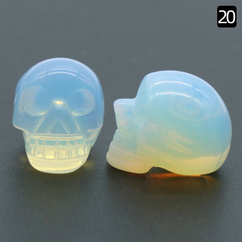 1554-25Mm Crânio de Ágata de Cristal Natural Esculpido Fantasma Cabeça Cerca De 1 Polegada Crânio Pequeno Ornamento De Halloween