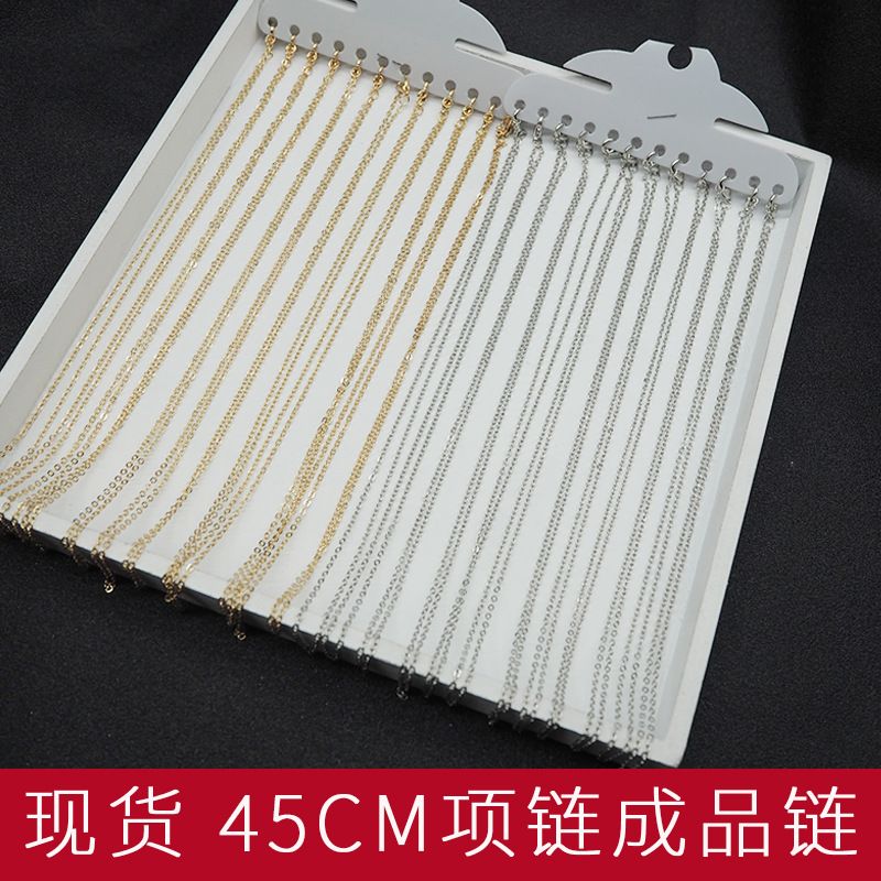 Corrente de cruz de ferro revestido de cobre de 1,8 mm Corrente de clavícula de corrente DIY Colar de jóias de 45 cm Corrente de cobre Fivela de lagosta