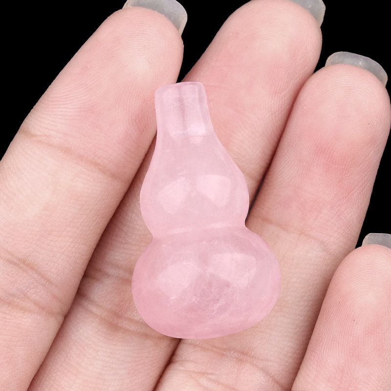 2159-Ágata de cristal roxo natural rosa e branco esculpida à mão 30mm cabaça não porosa acessórios culturais e de jogo local cênico