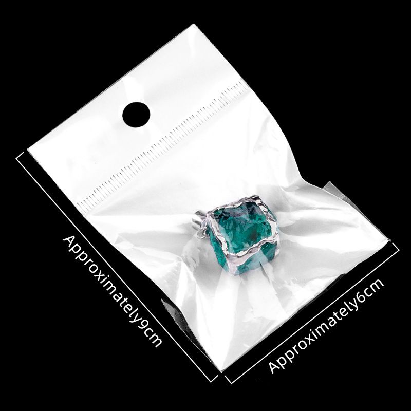 2012-Imitação de cristal de pedra áspera quadrado galvanoplastia pingente de cor, colar de cubo de açúcar de cristal artificial pingente de jóias DIY