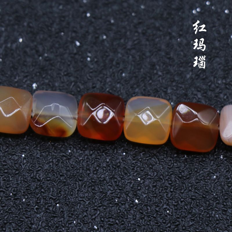 Ágata de cristal pedra semipreciosa 8mm quadrado cortado contas soltas DIY pulseira colar acessórios material