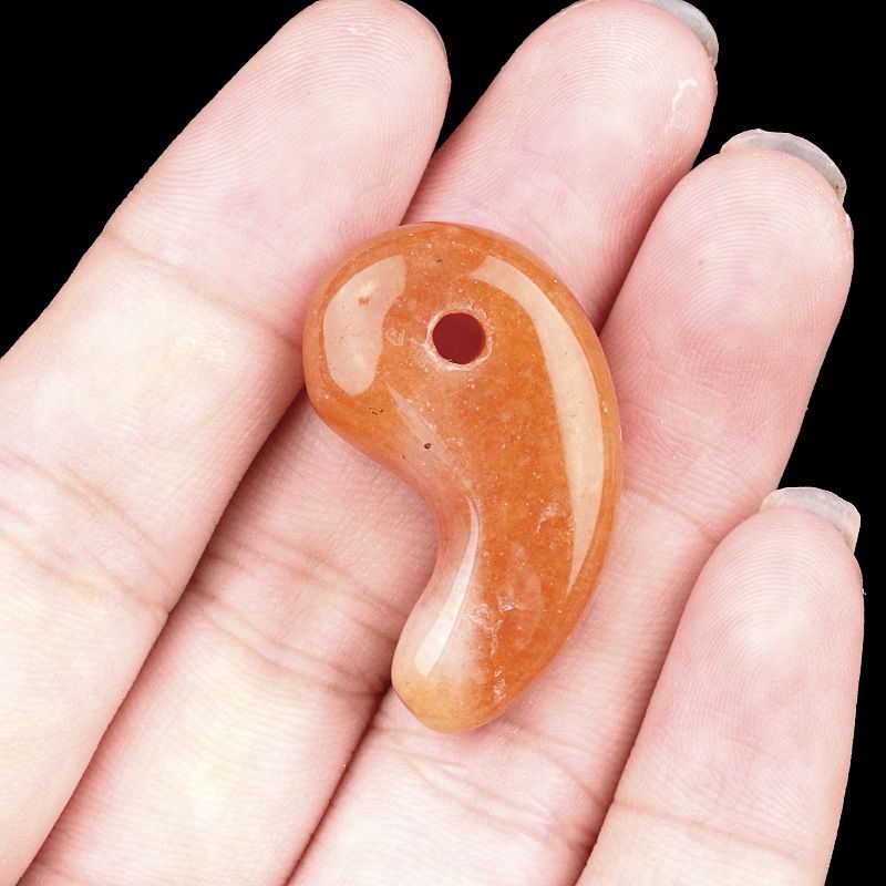 1212-Cristal natural 18X30 buraco 3mm gancho pingente de jade, anime yin e yang big dog Ibaraki vinho engolindo faca demoníaca Ji