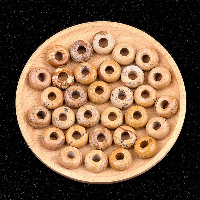325-Grânulos de orifícios grandes 8 * 14mm de cristal de ábaco de ágata material de acessórios tecidos à mão DIY