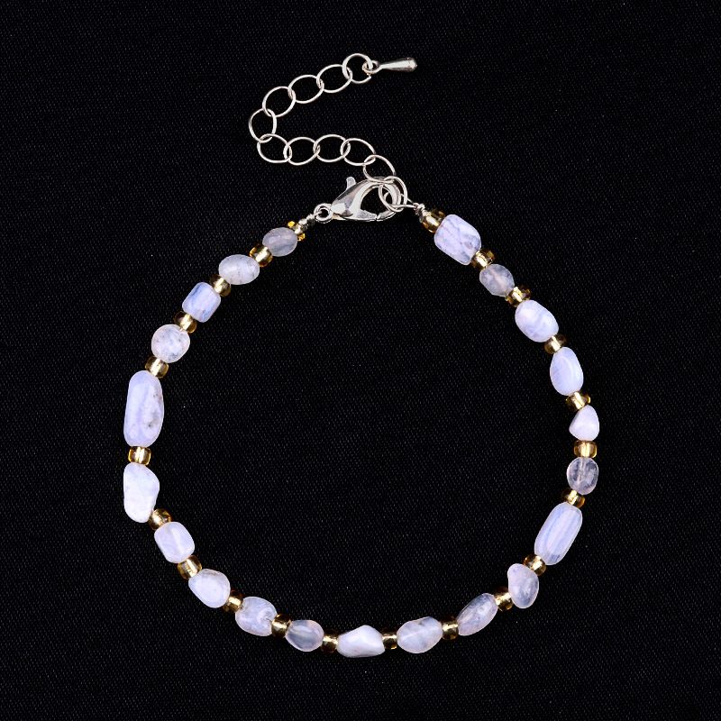 2077-Pulseira de ametista cristal azul turmalina cabelo cristal pulseira de pedra irregular mercadoria cênica