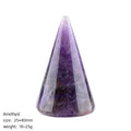 Suporte de anel de pedra de cristal natural Gravura em pedra áspera simples Suporte de exibição de anel de pedra semipreciosa cônica polida