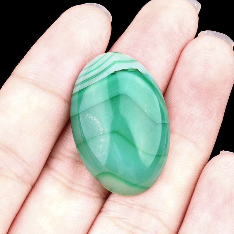 2045-20X30 Superfície do anel em forma de ovo Ágata de cristal natural Jóias de bricolage ovais curvas simples Acessórios de pedra solta incrustados
