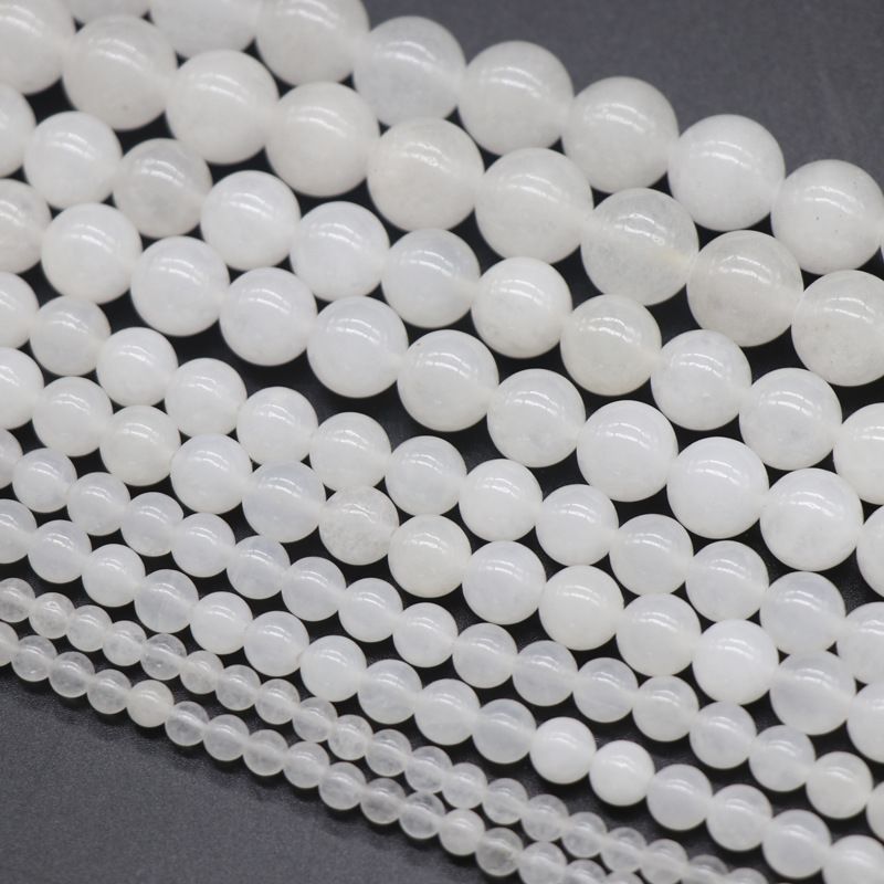 Pulseira solta de contas soltas de jade branco 4~12mm DIY, colar, brincos, grampo de cabelo estilo antigo, acessório de cabelo, contas soltas de jade natural