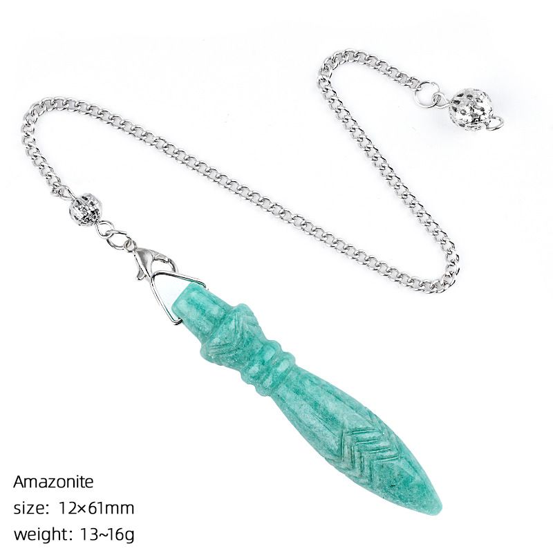 Pingente de pêndulo de cristal natural transfronteiriço Cetro vintage Meditação de ioga Frequência ajustável Thoth Thoth Pêndulo de jade