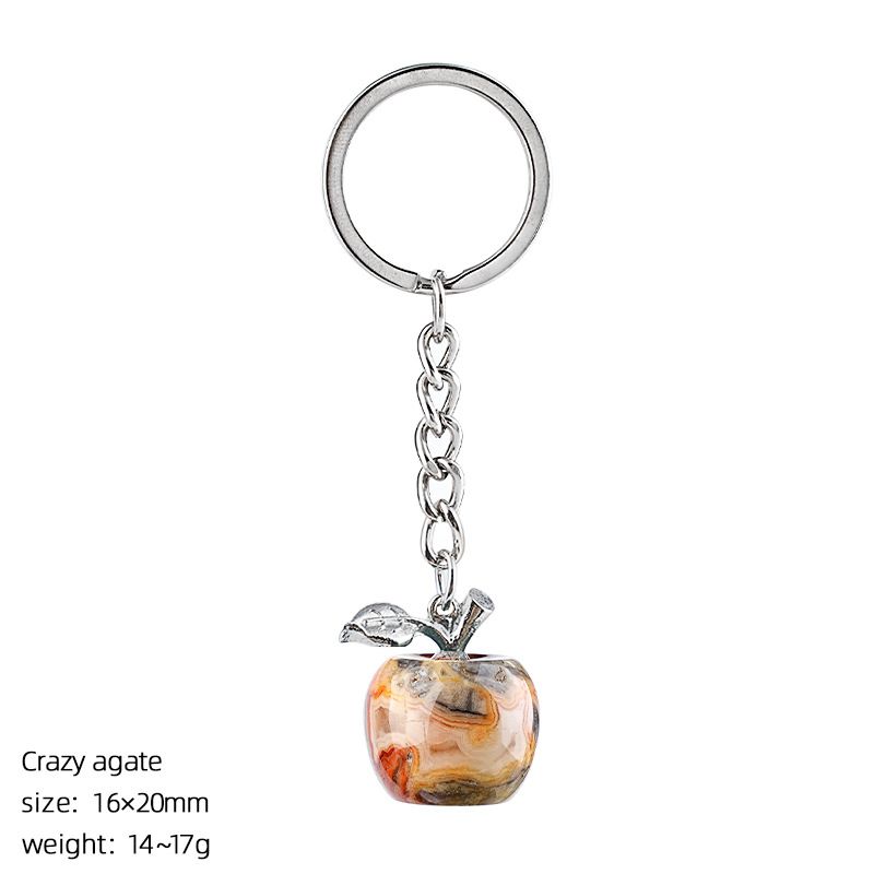 Ágata pedra semipreciosa maçã chaveiro véspera de Natal presente decorativo pedra natural pingente pequeno maçã