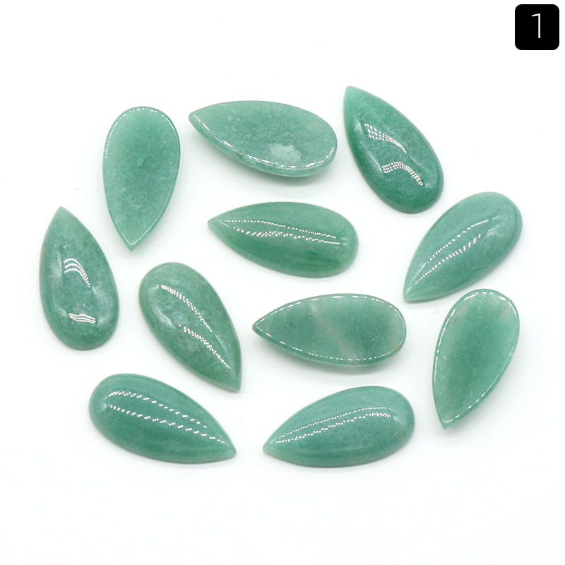 Superfície de anel de gota de água de 1485-15X30mm, cristal natural única superfície curva geométrica DIY jóias incrustadas com acessórios de pedra solta