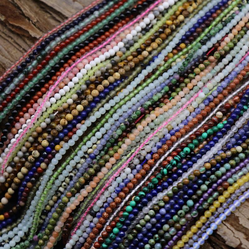 329-Ágata de cristal natural 2mm contas redondas gancho de cabelo material de caminhada pulseira DIY colar acessórios de jóias