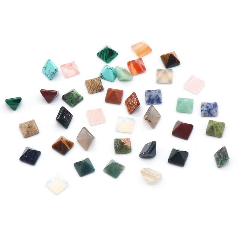 1106-8Mm pirâmide anel de cristal ágata pedra semi-preciosa mini pirâmide contas soltas DIY material de fixação de diamante