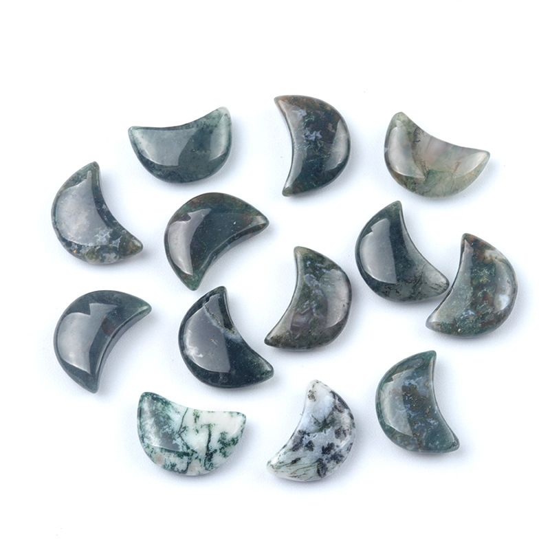 1668-20Mm lua não porosa, ágata de cristal natural cabeça de pedra semipreciosa crescente DIY material de joalheria artesanal