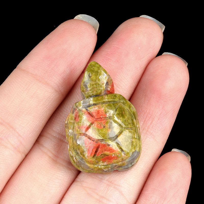 1599 uma tartaruga de 1 polegada, escultura em pedra de ágata de cristal pedra semipreciosa artesanato pequeno pêndulo tartaruga de cristal DIY