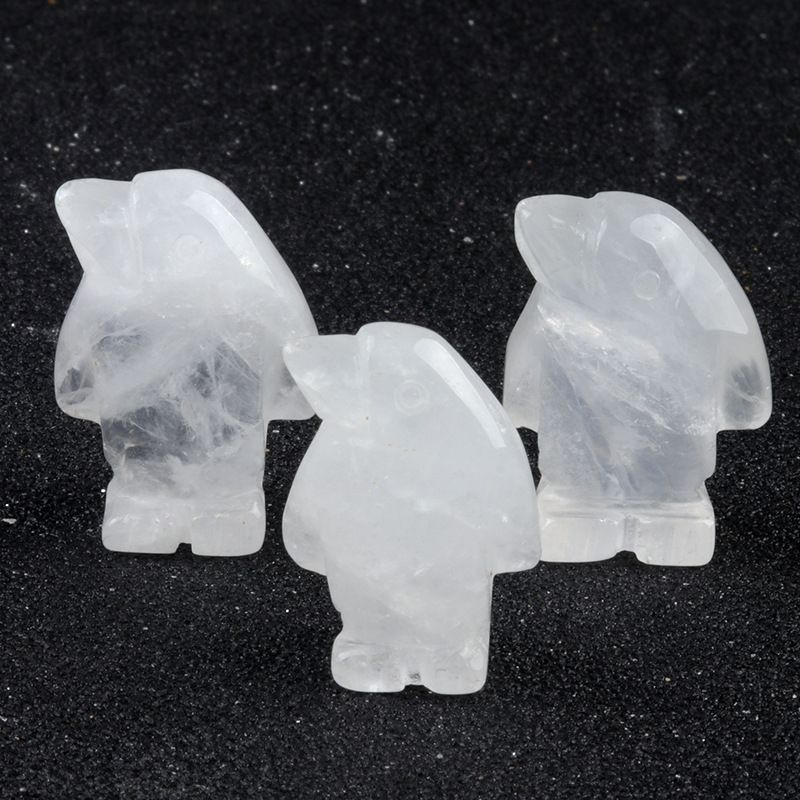 1607 a 1in de pedra de ágata de cristal de pinguim mini escultura animal pequeno pedra semi-preciosa artesanato ornamento de pinguim