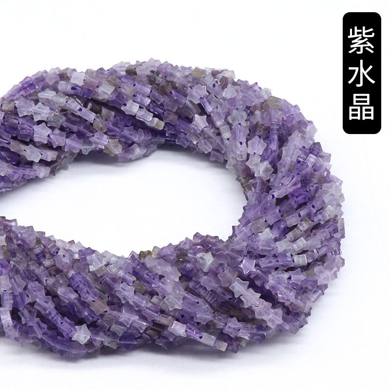 Contas de estrela de cinco pontas de jade de ágata de cristal, contas soltas de estrela DIY pulseira colar brincos acessórios materiais