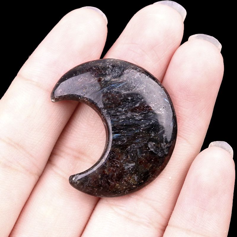 1602-30Mm lua, forma crescente de pedra de ágata de cristal natural DIY lua não porosa acessórios material
