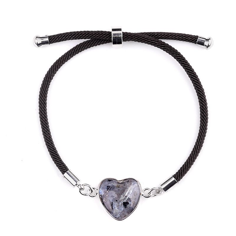 2097-Ametista em pó de cristal ajustável pulseira de amor jade coração pulseira cênica mercadoria