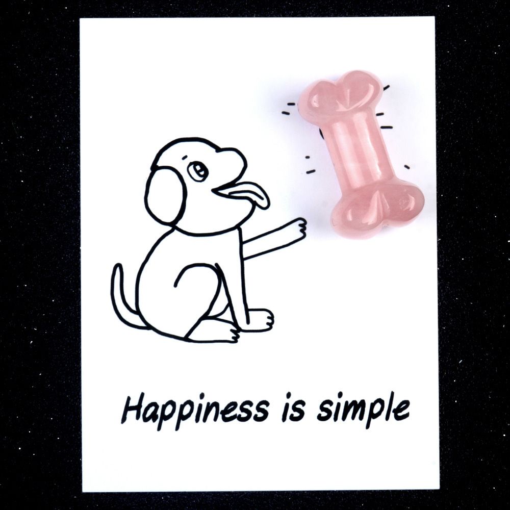 1803-Card Series Natural Crystal Agate 35mm Dog Bone Creative Fun Card Descrição do Produto: