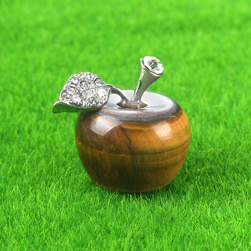 1683-Pedra de ágata de cristal maçã de 25 mm, decoração de véspera de Natal, mini enfeite de carro para casa