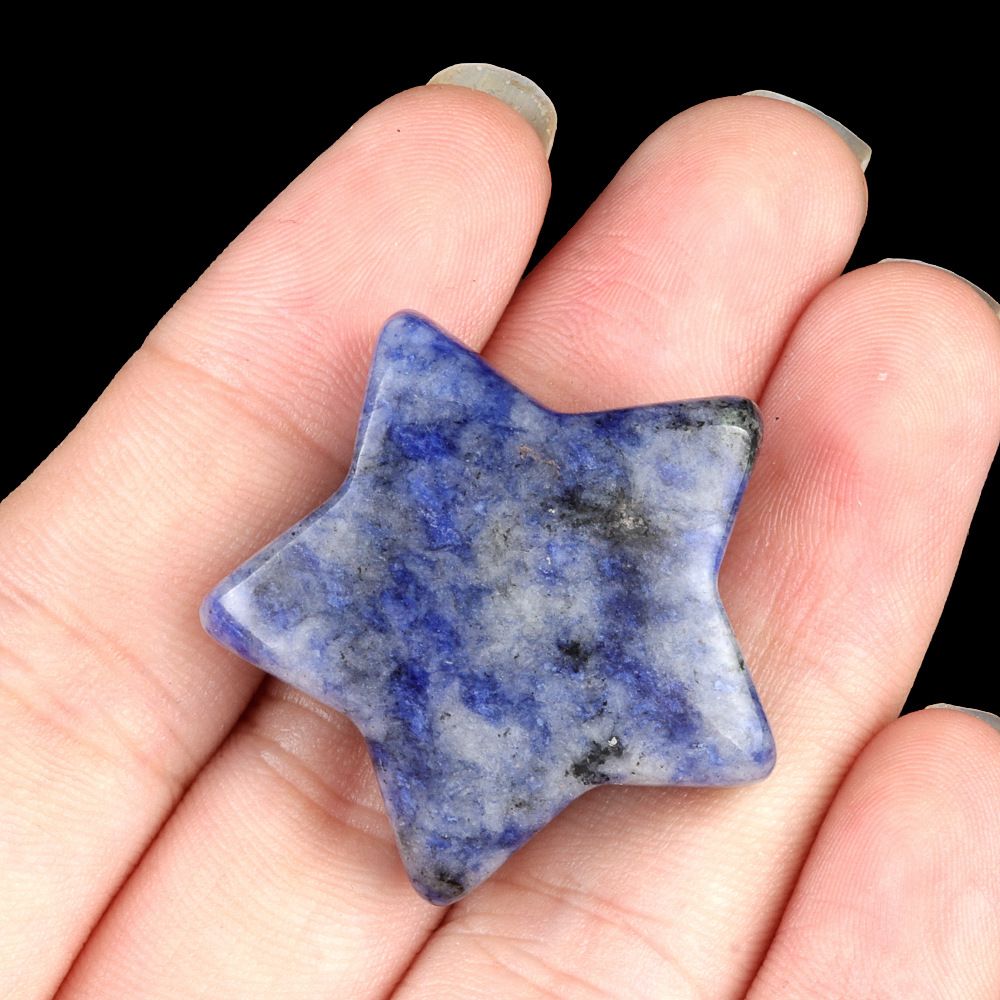 1433-30Mm pentagrama de cristal natural ágata estrela de pedra lua DIY estrela não porosa acessórios material