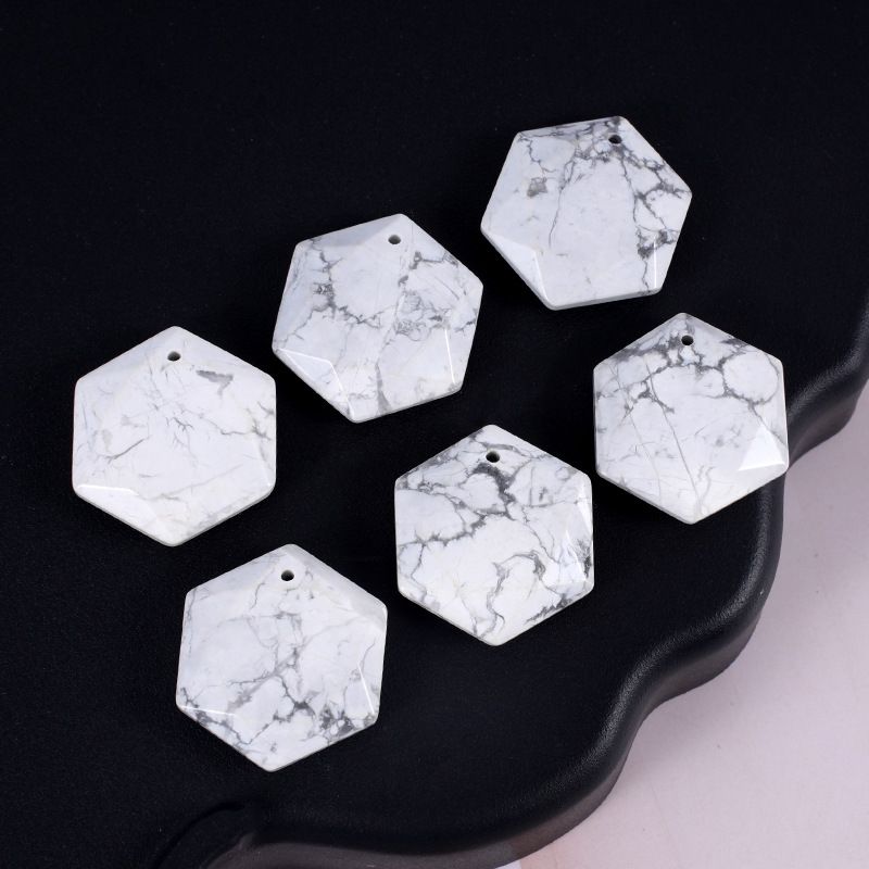 Acessórios de pingente de hexagrama de cristal natural Agate perfurado corte geométrico grande satélite colar de pedra