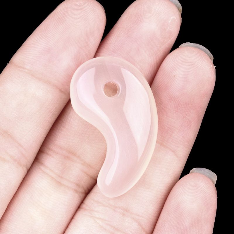 1212-Cristal natural 18X30 buraco 3mm gancho pingente de jade, anime yin e yang big dog Ibaraki vinho engolindo faca demoníaca Ji