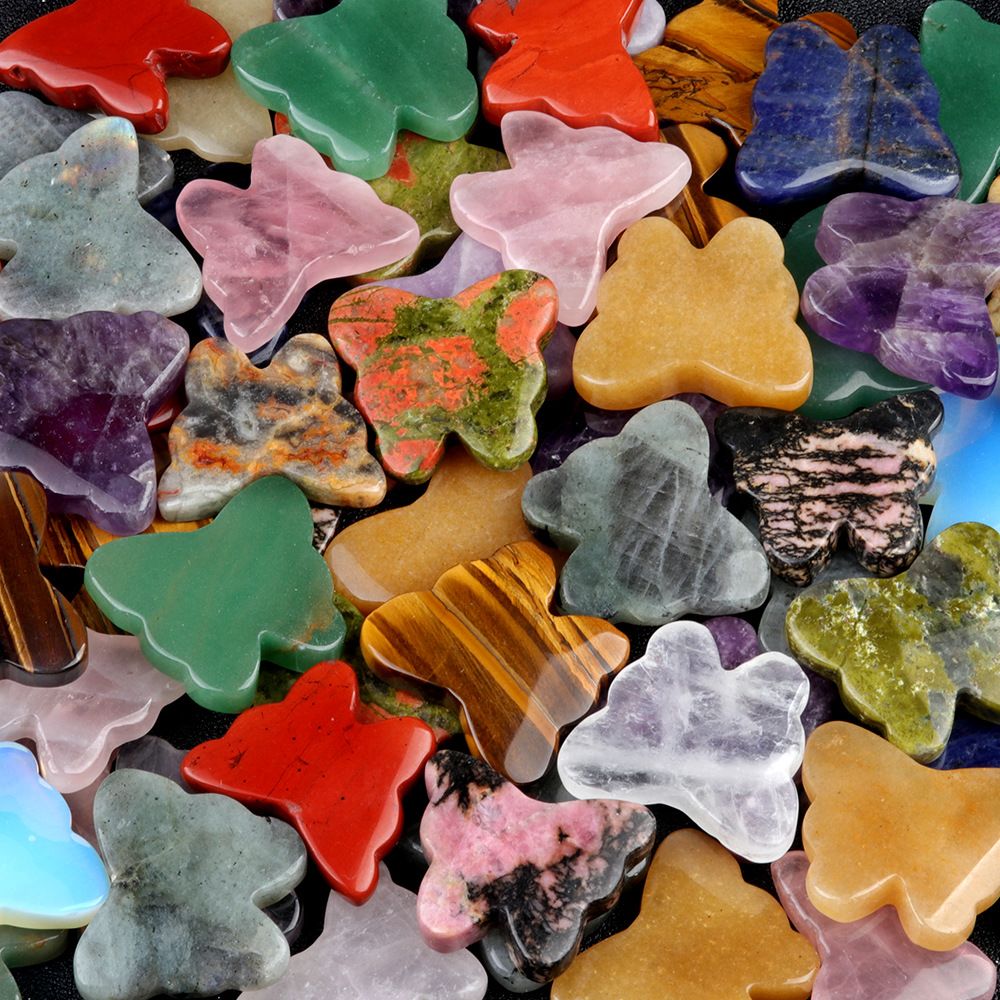 1792 - 30 × 35 mm grande borboleta não porosa, pedra de ágata de cristal natural, borboleta esculpida enfeite de mesa para casa