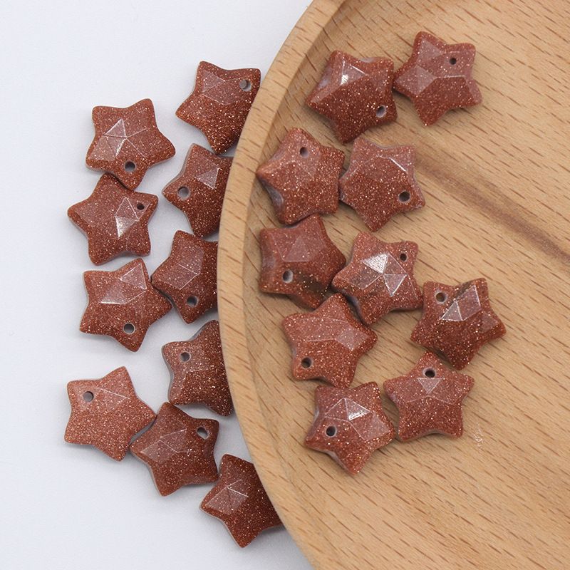 Pingente de pentagrama facetado 1590-10mm, acessórios de mini estrela de pedra de cristal atacado DIY jóias estrela