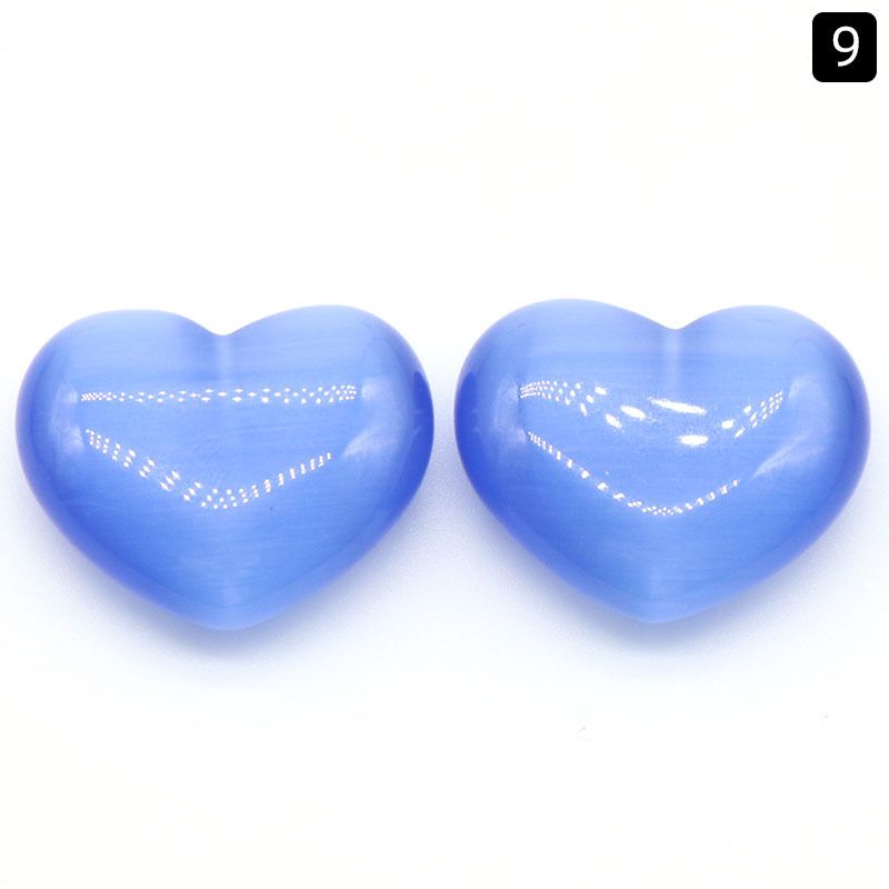 1258-Opala coração grande 30mm enfeite de pedra solto em forma de coração colorido pêssego alça de mão de doce DIY cor de jóias