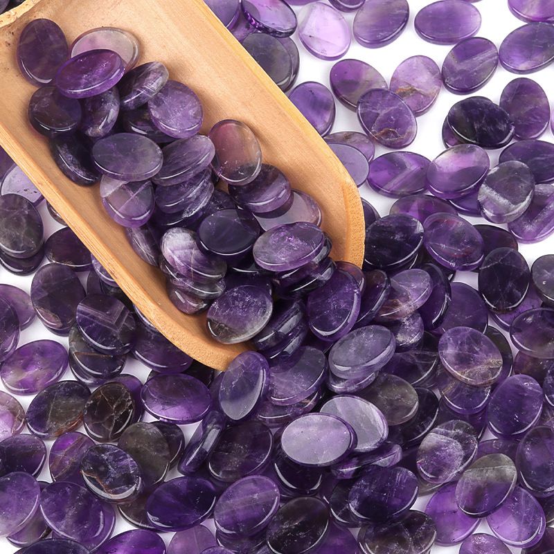 Ametista natural dupla plana oval pedra solta DIY acessórios de jóias incrustados colar material