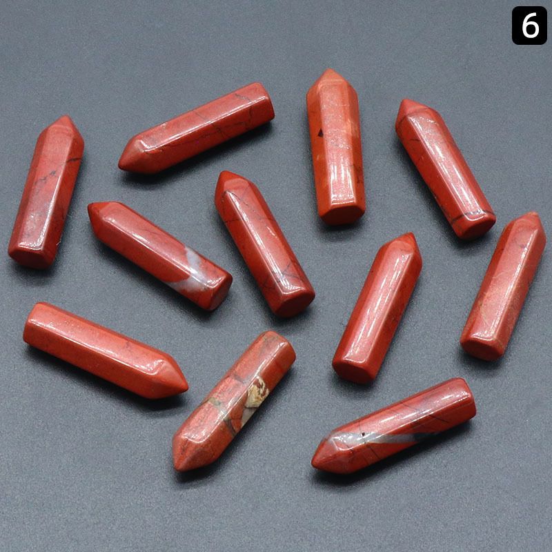 1267Coluna exagerada pedra natural semipreciosa coluna hexagonal pontiaguda simples não porosa 8x30 bala acessórios DIY