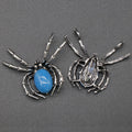 1585 Um pingente de broche de gema broche de aranha de cristal liga de ágata incrustada pingente de pedra preciosa