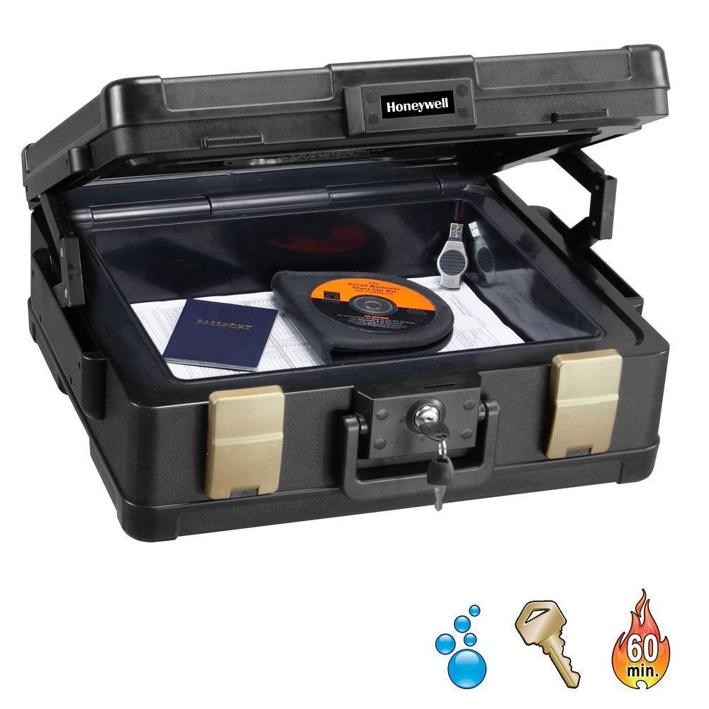 0.39 cu. ft. Molded Fire Resistant and Waterproof Legal Document Storage Chest with Key and Double Latch Lock