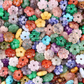 2057-Ágata de ametista natural 14mm flor de ameixa contas soltas DIY pulseira de flor frisada colar acessórios