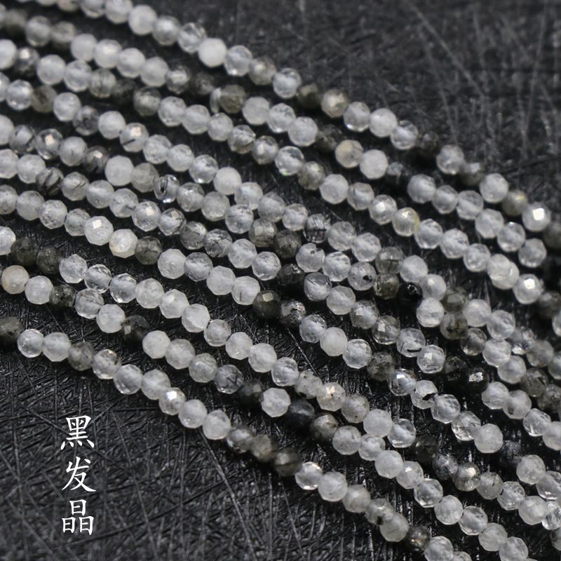 260-Agate cristal de pedra preciosa 2mm corte contas redondas turmalina romã água-marinha contas soltas DIY chapelaria gancho de cabelo borla
