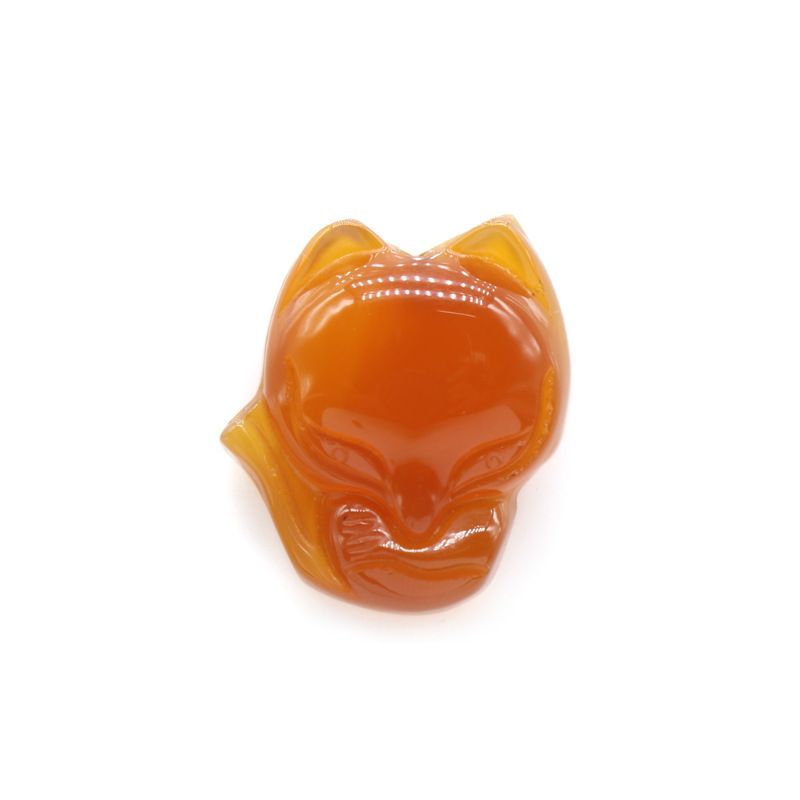 Ágata branca Ágata vermelha Ágata indiana, pingente de raposa gravado DIY colar pingente acessórios