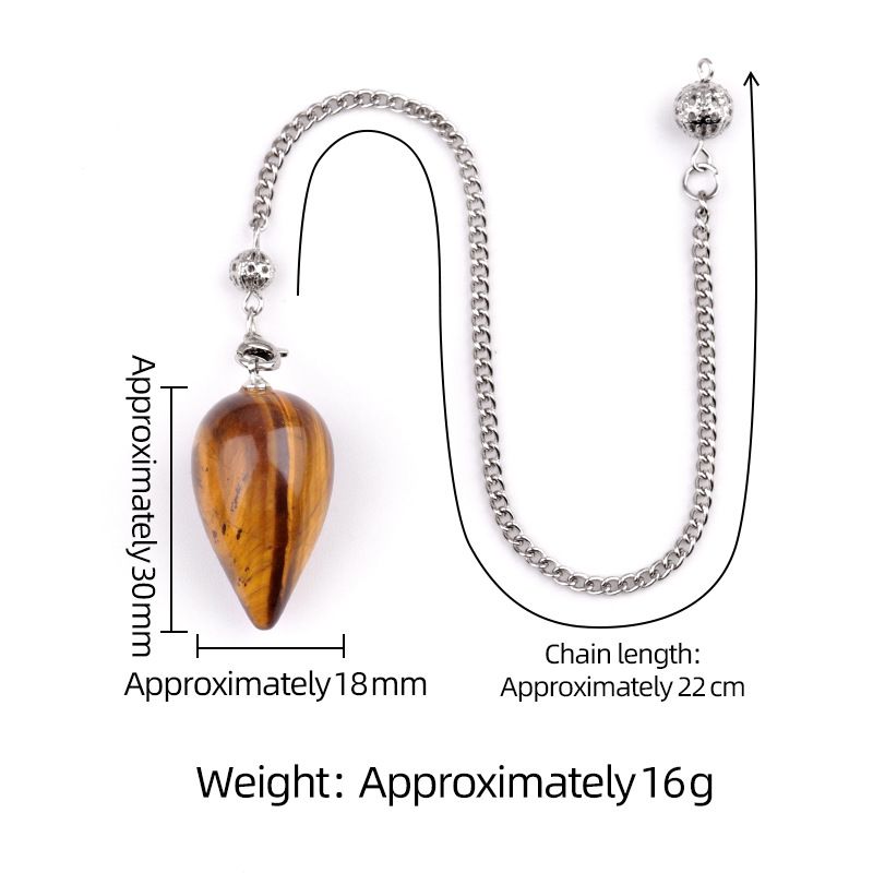 2150 Pingente de pêndulo de cristal natural em forma de gota meditação de ioga vintage pedra semipreciosa com pêndulo de ametista de corrente
