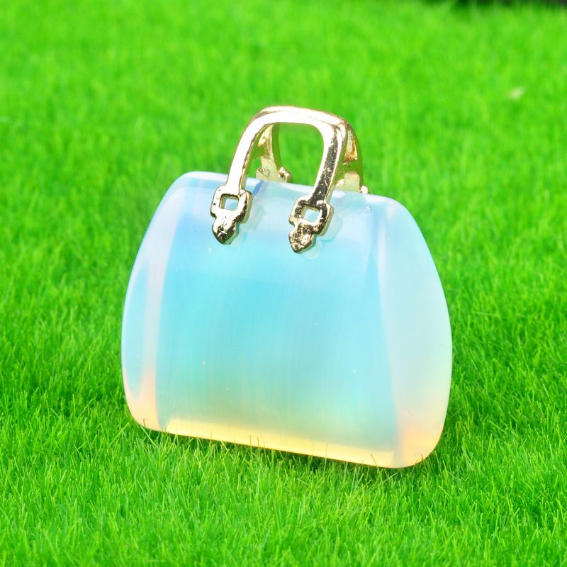1710-Mini bolsa de pedra de cristal natural, pingente de ametista ins decoração de cristal em pó de vento criatividade