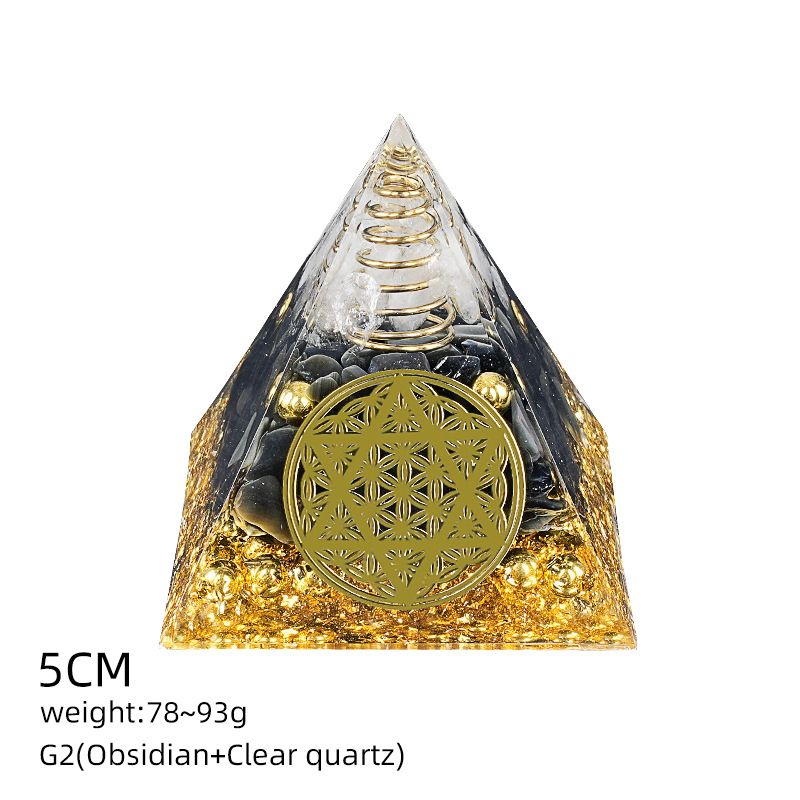 5Cm pirâmide de cristal natural Europeu e americano home office decoração desktop yoga meditação resina pirâmide ornamento