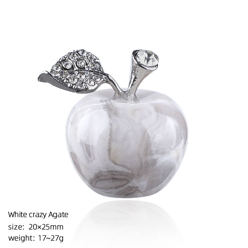 25Mm maçã de cristal natural transfronteiriça Véspera de Natal Presente de Natal enfeite de decoração de casa jade ágata maçã