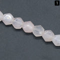 1425-8Mm corte hexágono, pedra de ágata de cristal hexagrama contas soltas DIY pulseira colar material de jóias