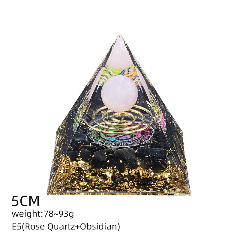 5Cm pirâmide de cristal natural Europeu e americano home office decoração desktop yoga meditação resina pirâmide ornamento