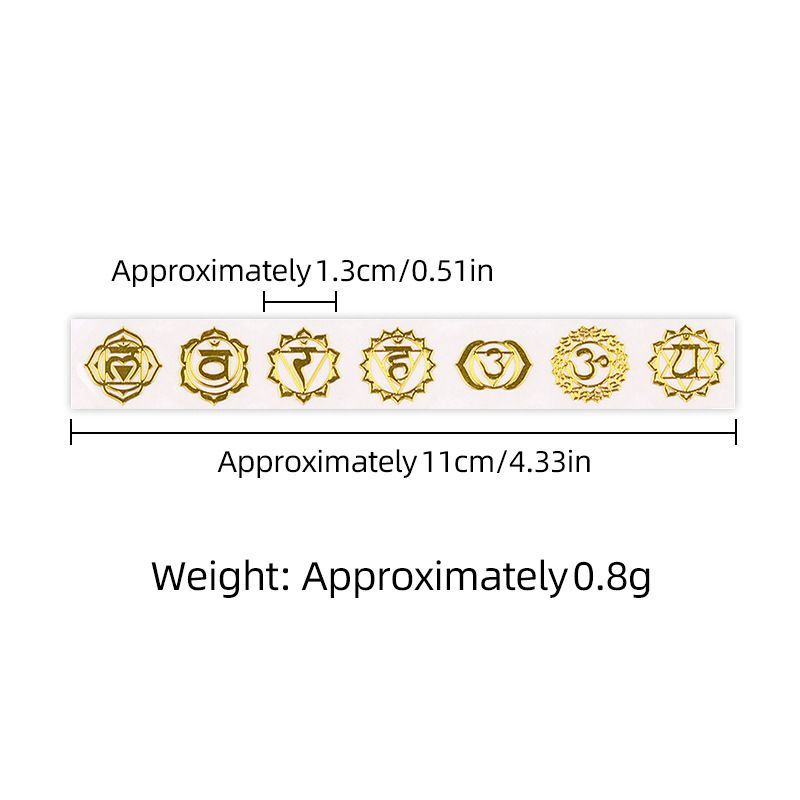 Adesivo de metal com símbolo de chakra 6130, adesivo de cobre com símbolo de ioga 7PCS 1-1.3 cm