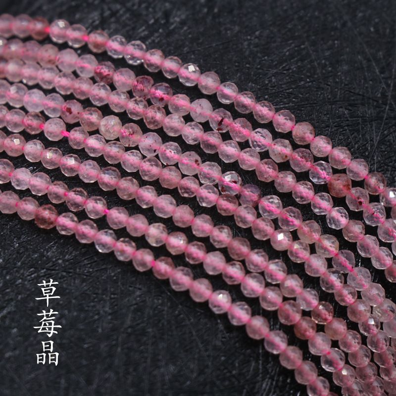 258-Turmalina cristal granada água-marinha padrão vermelho corte 3 mm contas soltas DIY pequenas contas redondas acessórios material