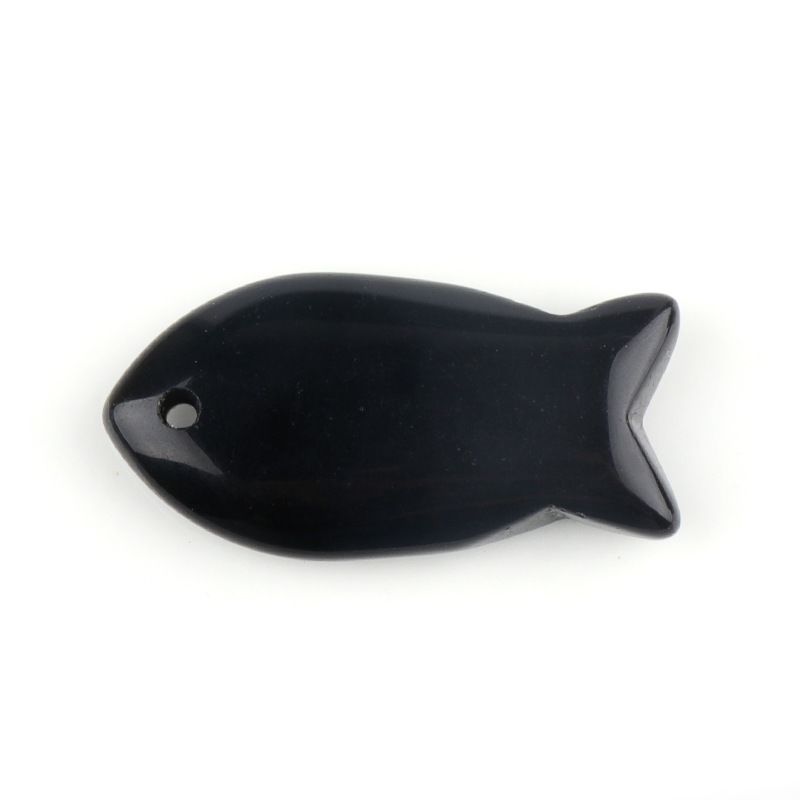Atacado transfronteiriço 38mm cristal natural pingente de peixe pequeno DIY pedra criativa perfurada ágata pedra colar em forma de peixe