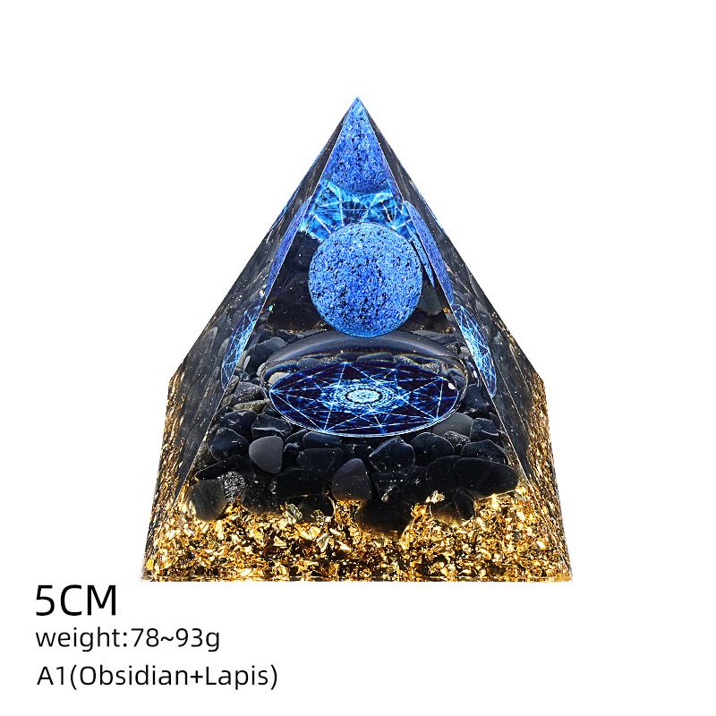 5Cm pirâmide de cristal natural Europeu e americano home office decoração desktop yoga meditação resina pirâmide ornamento