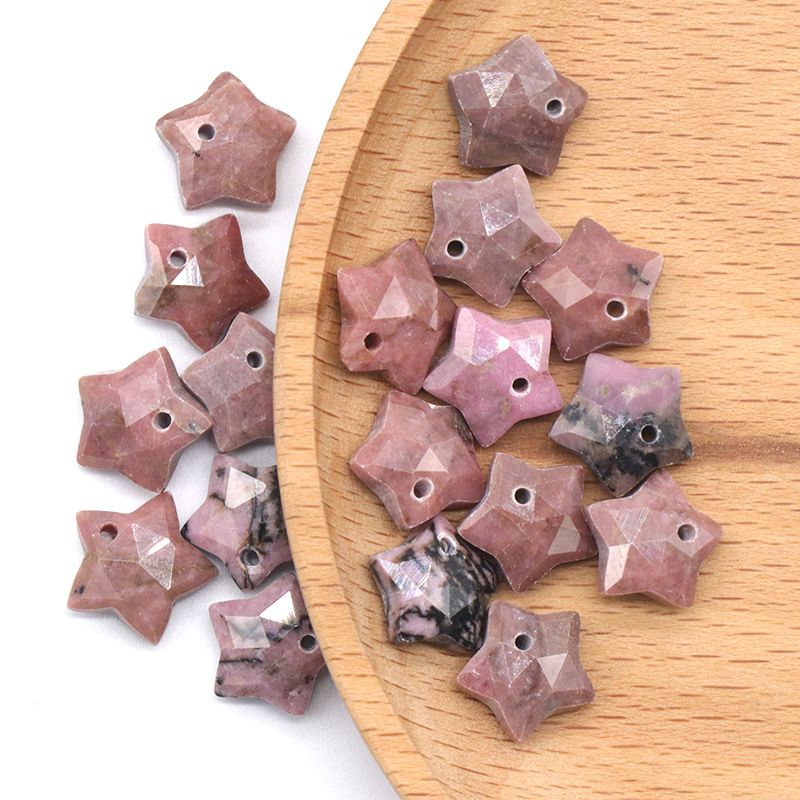 Pingente de pentagrama facetado 1590-10mm, acessórios de mini estrela de pedra de cristal atacado DIY jóias estrela