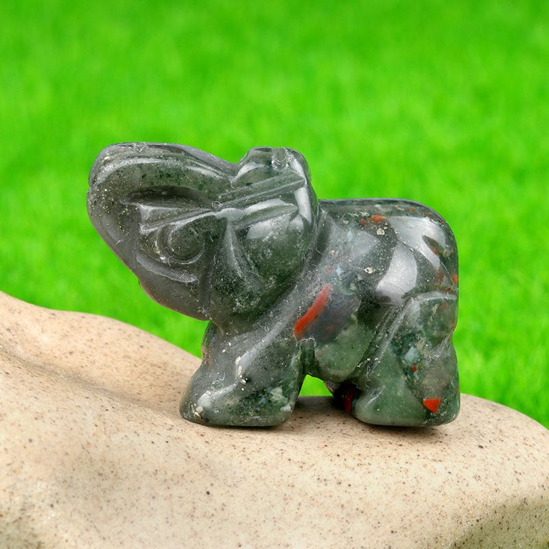 1 polegada escultura animal elefante, pó natural cristal ágata jade escultura animal elefante artesanato ornamento transfronteiriço